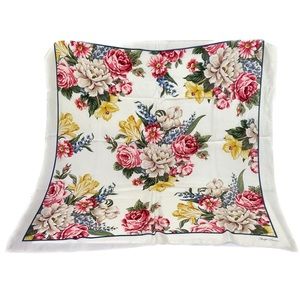 Ralph Lauren Vintage Floral Silk Square Scarf